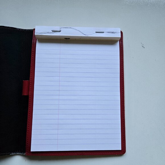 PINETTI Red Smooth Leather Notepad Holder, A5 - Picture 6 of 8
